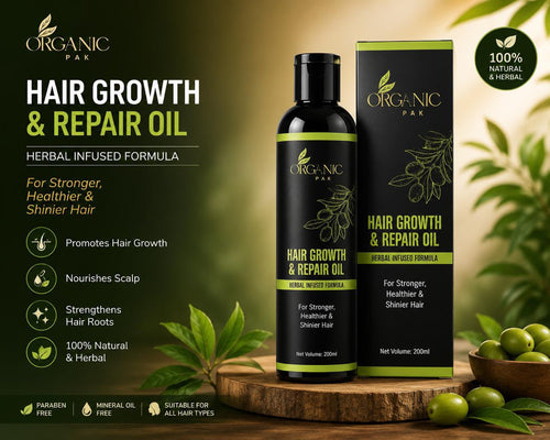 Organic Pak Hair Growth & Repair Oil | 100% Natural Herbal Hair Oil | 200ml