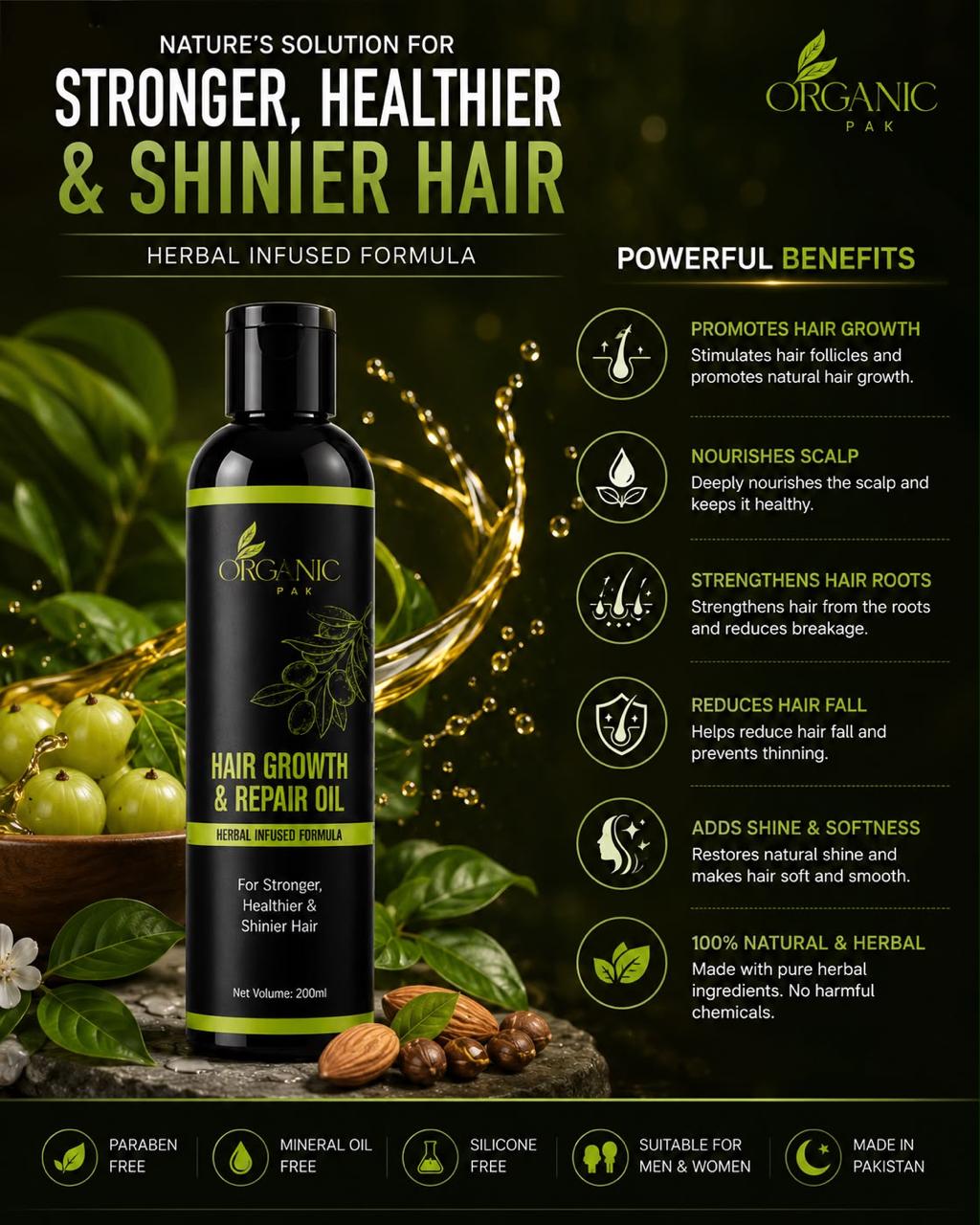 HAIR CARE DUO|Hair Growth & Repair Oil 200ml|Premium Herbal Hair Mask Powder 100g|Natural Hair Treatment