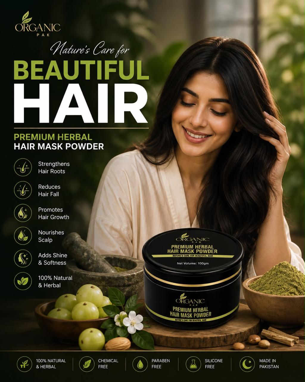 HAIR CARE DUO|Hair Growth & Repair Oil 200ml|Premium Herbal Hair Mask Powder 100g|Natural Hair Treatment